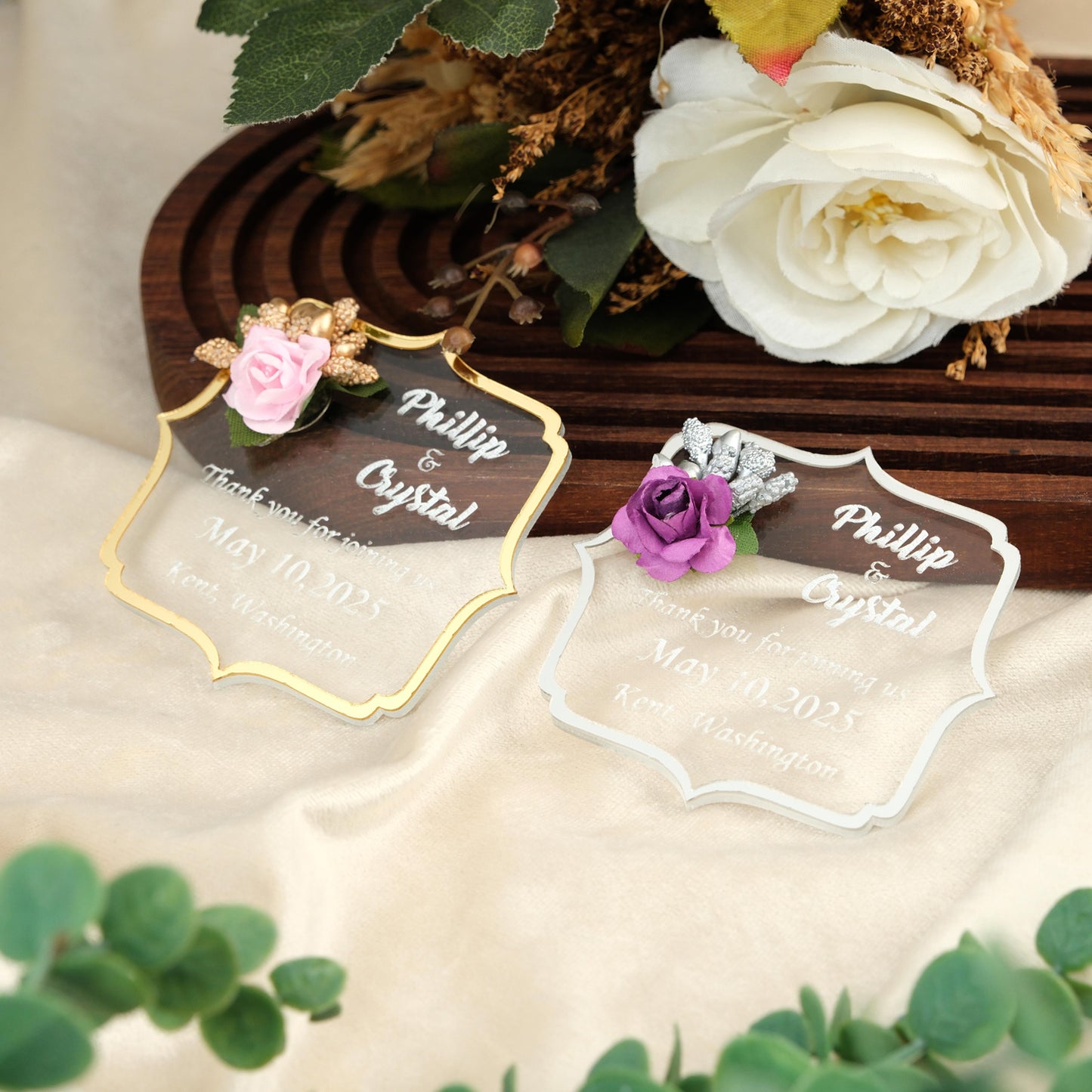 Angular Wedding Favors Magnet for Guests Bulk - Save the Date Magnet - Wedding Favors and Party Magnets - Pack of 12-1000 - Birthday and Party Magnets