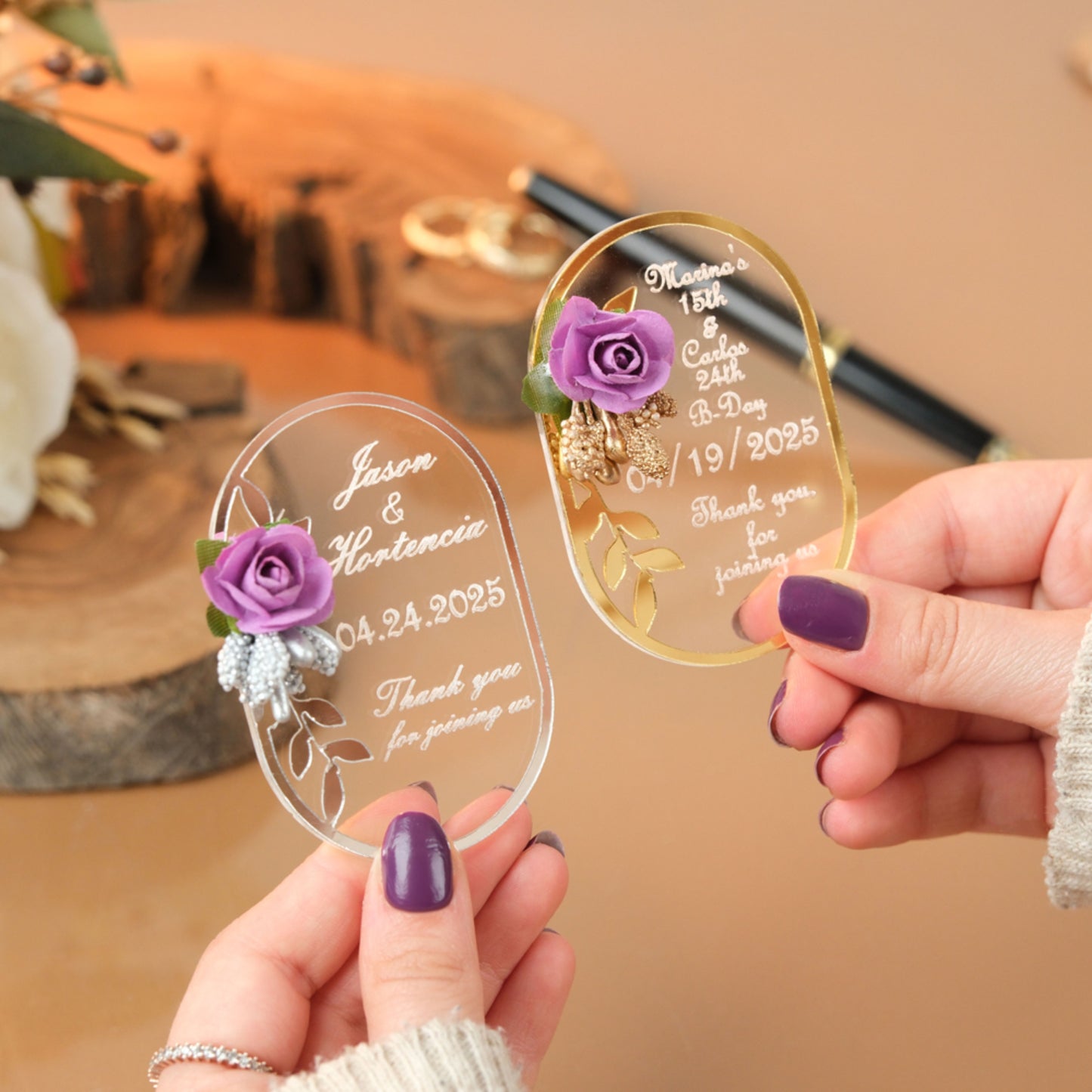 Oval Wedding Favors Magnet for Guests Bulk - Save the Date Magnet - Wedding Favors and Party Magnets - Pack of 12-1000 - Birthday and Party Magnets