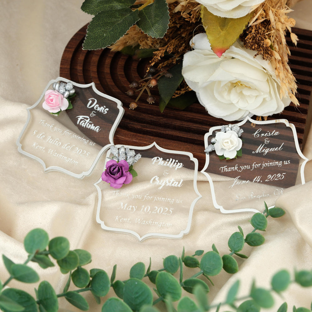 Angular Wedding Favors Magnet for Guests Bulk - Save the Date Magnet - Wedding Favors and Party Magnets - Pack of 12-1000 - Birthday and Party Magnets