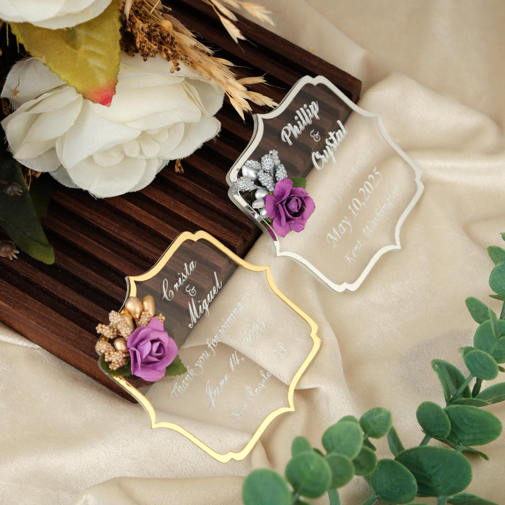 Angular Wedding Favors Magnet for Guests Bulk - Save the Date Magnet - Wedding Favors and Party Magnets - Pack of 12-1000 - Birthday and Party Magnets