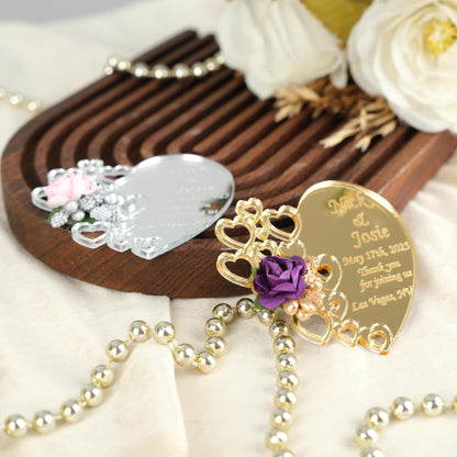 Mirror Heart Wedding Favors Magnet for Guests Bulk - Save the Date Magnet - Wedding Favors and Party Magnets - Pack of 12-1000 - Birthday and Party Magnets