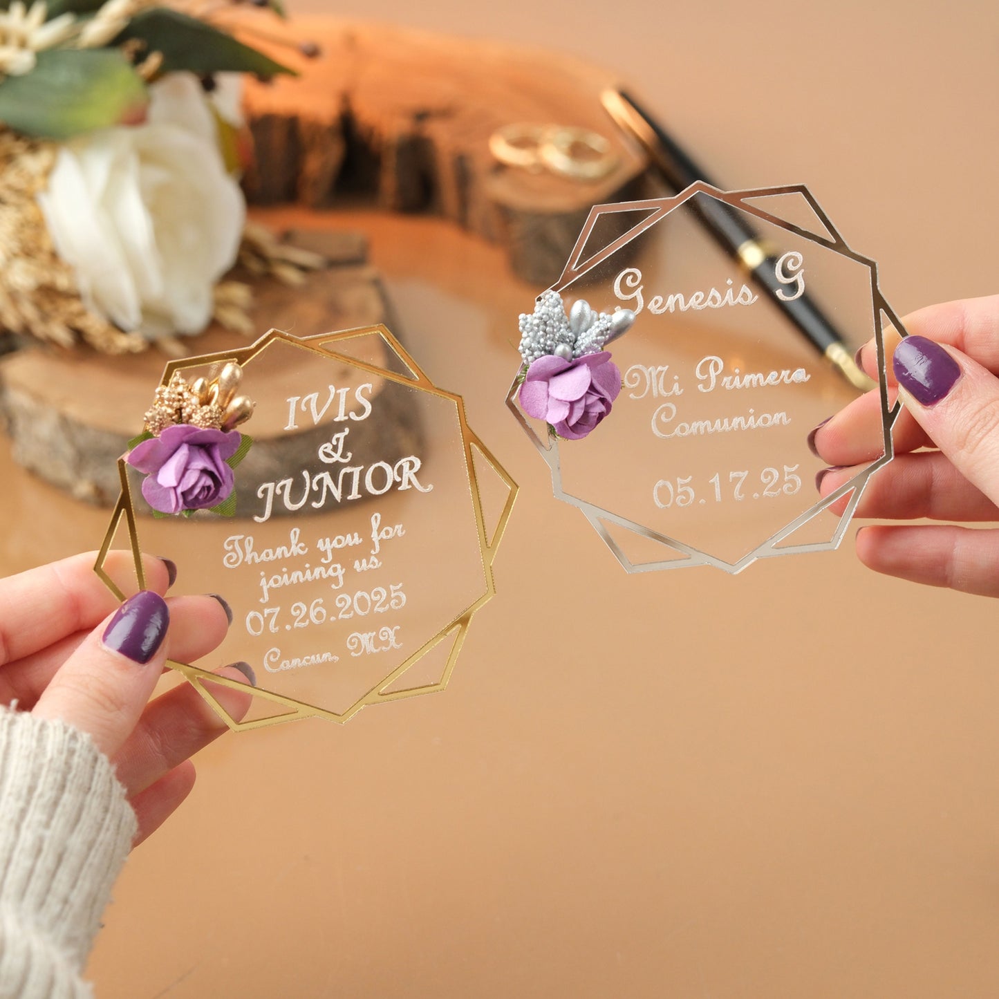 Hexagon Wedding Favors Magnet for Guests Bulk - Save the Date Magnet - Wedding Favors and Party Magnets - Pack of 12-1000 - Birthday and Party Magnets