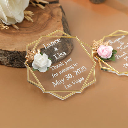 Hexagon Wedding Favors Magnet for Guests Bulk - Save the Date Magnet - Wedding Favors and Party Magnets - Pack of 12-1000 - Birthday and Party Magnets