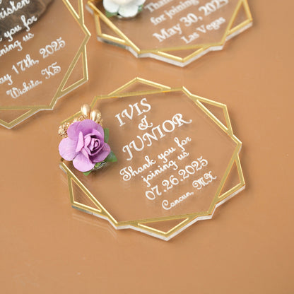Hexagon Wedding Favors Magnet for Guests Bulk - Save the Date Magnet - Wedding Favors and Party Magnets - Pack of 12-1000 - Birthday and Party Magnets