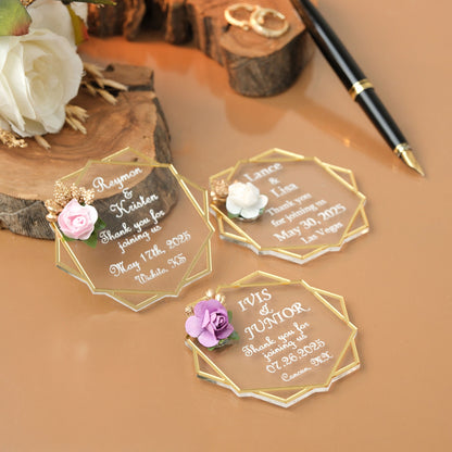 Hexagon Wedding Favors Magnet for Guests Bulk - Save the Date Magnet - Wedding Favors and Party Magnets - Pack of 12-1000 - Birthday and Party Magnets