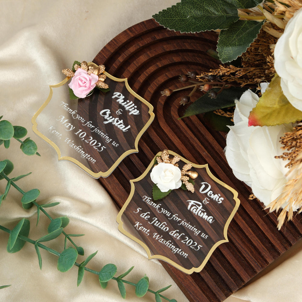 Angular Wedding Favors Magnet for Guests Bulk - Save the Date Magnet - Wedding Favors and Party Magnets - Pack of 12-1000 - Birthday and Party Magnets