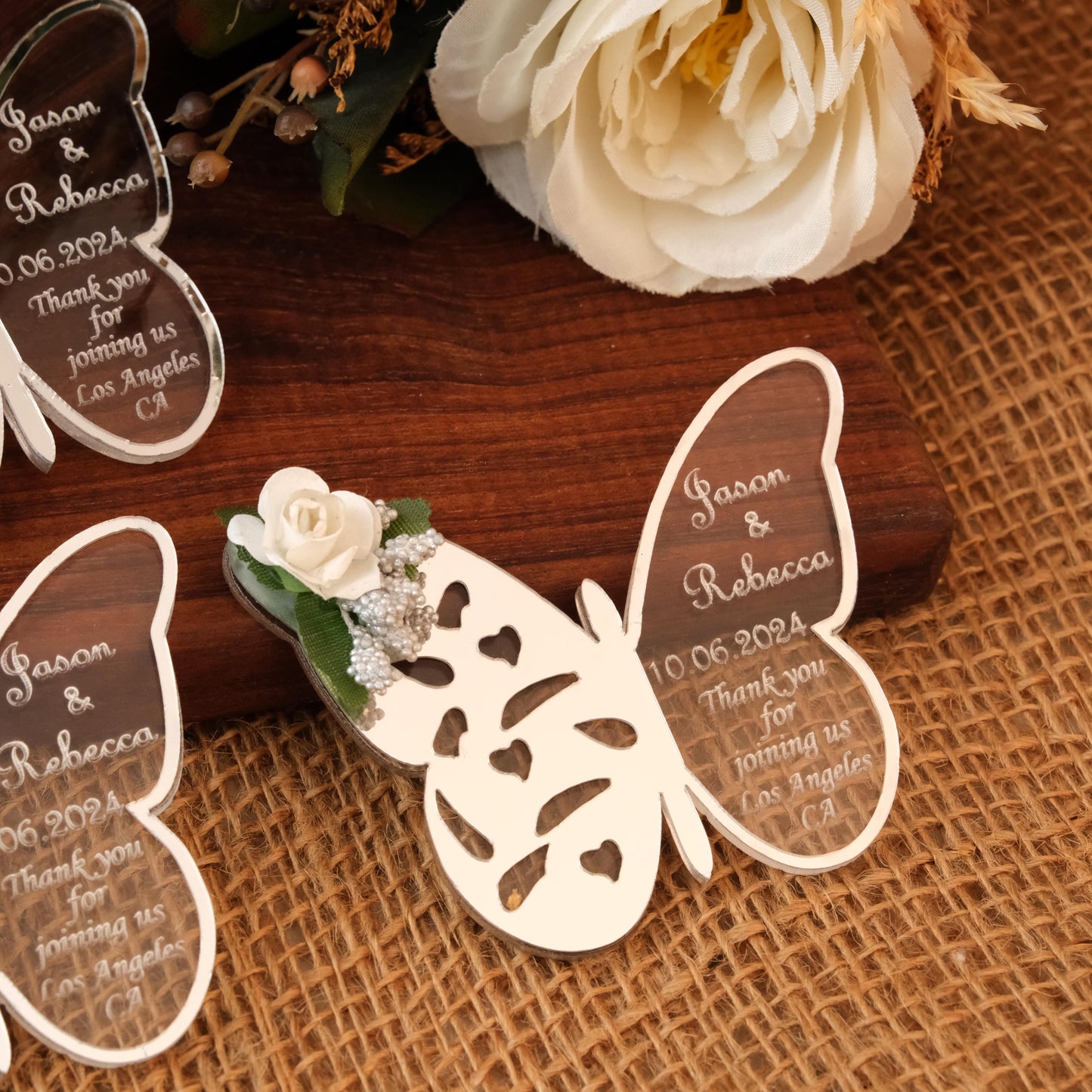 Butterfly Wedding Favors Magnet for Guests Bulk - Save the Date Magnet - Wedding Favors and Party Magnets - Pack of 12-1000 - Birthday and Party Magnets