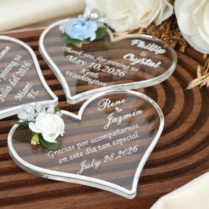 Heart Wedding Favors Magnet for Guests Bulk - Save the Date Magnet - Wedding Favors and Party Magnets - Pack of 12-1000 - Birthday and Party Magnets