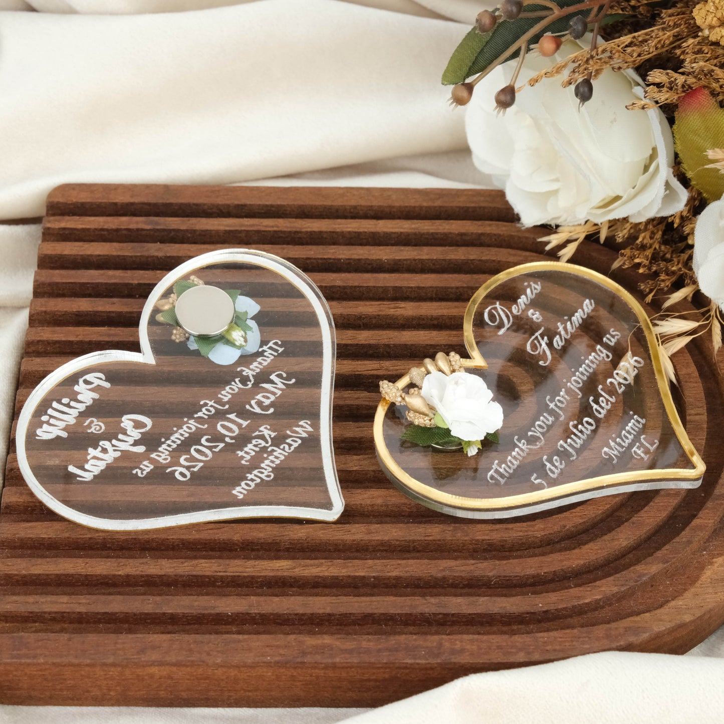 Heart Wedding Favors Magnet for Guests Bulk - Save the Date Magnet - Wedding Favors and Party Magnets - Pack of 12-1000 - Birthday and Party Magnets