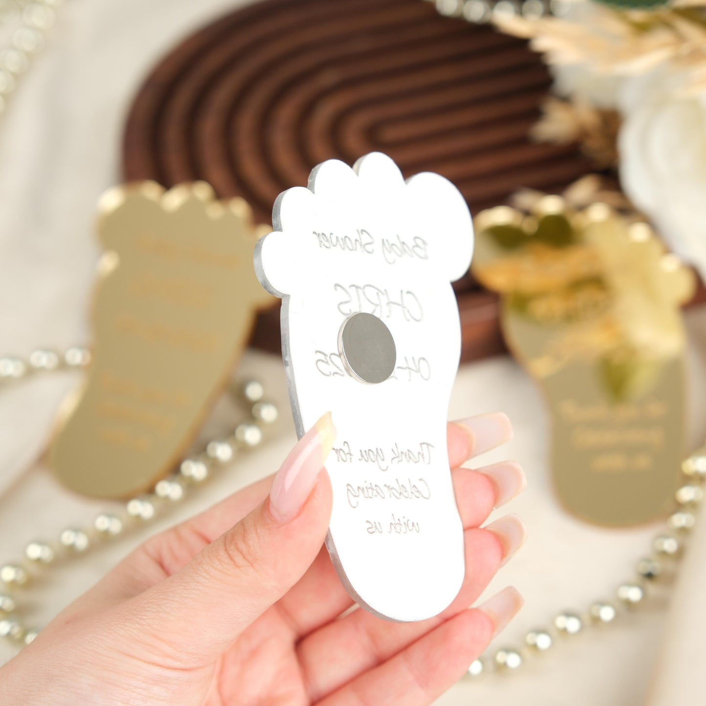 Baby Shower Baby Foot Magnet for Guests Bulk 100 - Baby Favors Magnet - Baby Shower Favors and Party Magnets - Pack of 12-1000