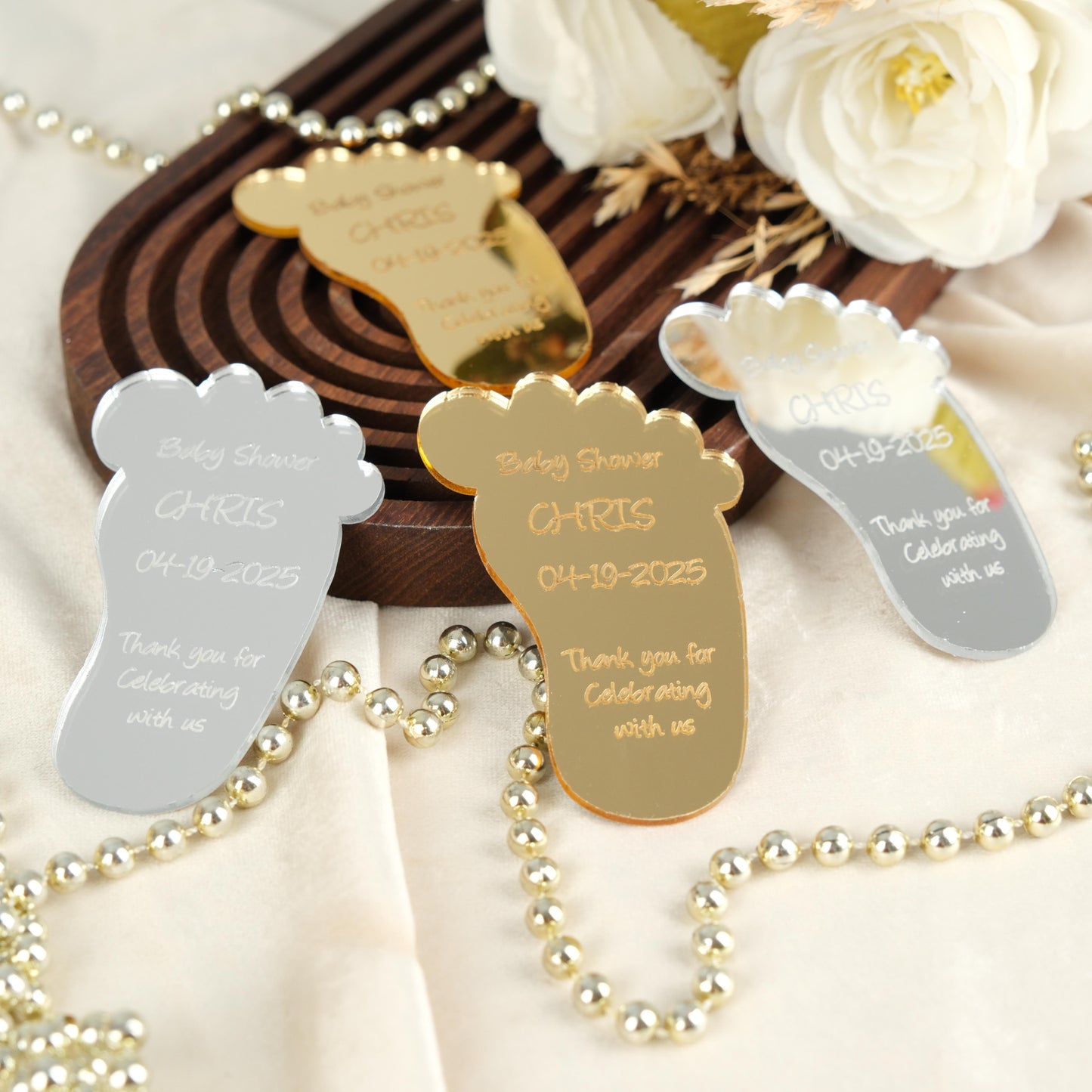 Baby Shower Baby Foot Magnet for Guests Bulk 100 - Baby Favors Magnet - Baby Shower Favors and Party Magnets - Pack of 12-1000