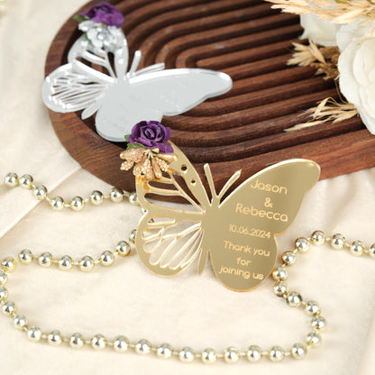 Mirror Butterfly Wedding Favors Magnet for Guests Bulk - Save the Date Magnet - Wedding Favors and Party Magnets - Pack of 12-1000 - Birthday and Party Magnets