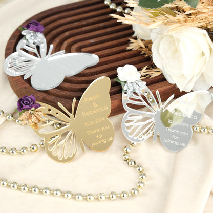 Mirror Butterfly Wedding Favors Magnet for Guests Bulk - Save the Date Magnet - Wedding Favors and Party Magnets - Pack of 12-1000 - Birthday and Party Magnets