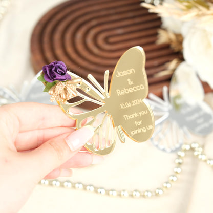 Mirror Butterfly Wedding Favors Magnet for Guests Bulk - Save the Date Magnet - Wedding Favors and Party Magnets - Pack of 12-1000 - Birthday and Party Magnets