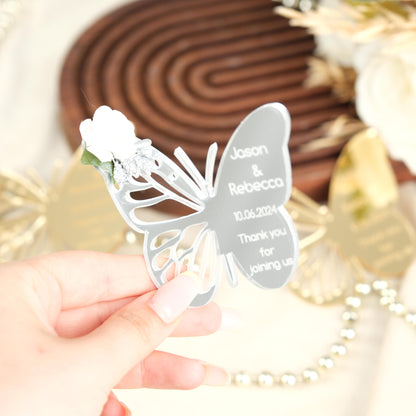 Mirror Butterfly Wedding Favors Magnet for Guests Bulk - Save the Date Magnet - Wedding Favors and Party Magnets - Pack of 12-1000 - Birthday and Party Magnets