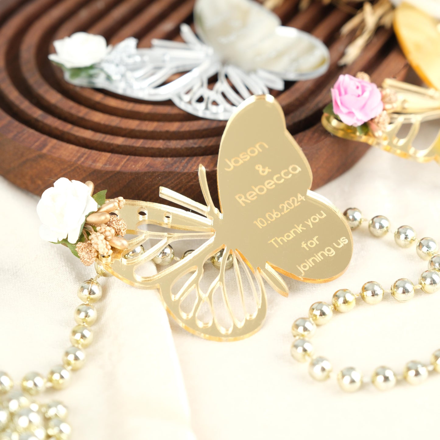 Mirror Butterfly Wedding Favors Magnet for Guests Bulk - Save the Date Magnet - Wedding Favors and Party Magnets - Pack of 12-1000 - Birthday and Party Magnets