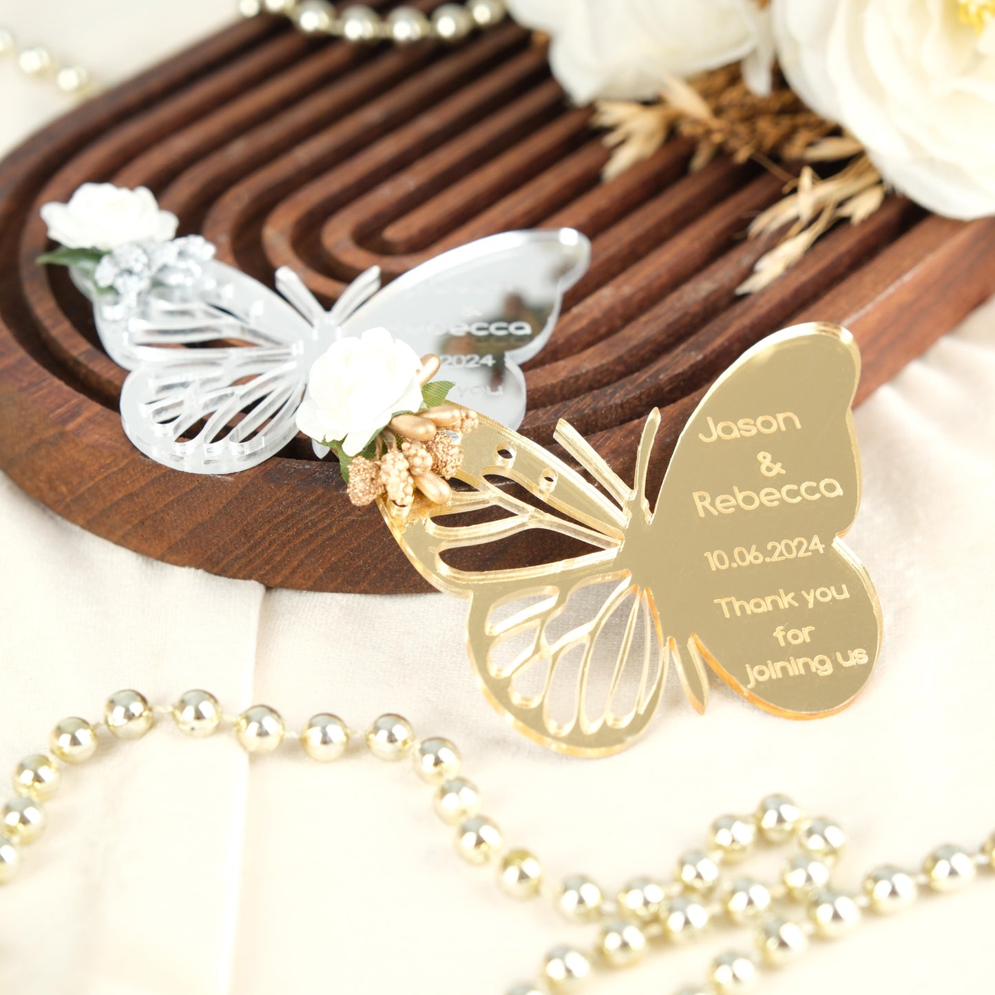 Mirror Butterfly Wedding Favors Magnet for Guests Bulk - Save the Date Magnet - Wedding Favors and Party Magnets - Pack of 12-1000 - Birthday and Party Magnets