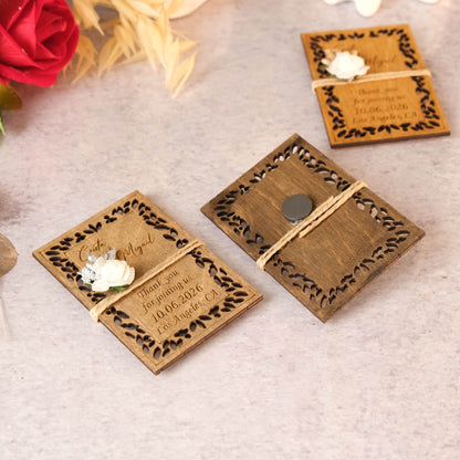 Modern Wooden Wedding Favors Magnet for Guests - Party Favors - Pack of 12-1000
