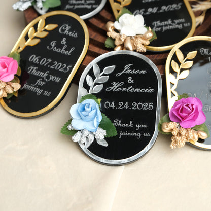 Black Oval Wedding Favors Magnet for Guests Bulk - Save the Date Magnet - Wedding Favors and Party Magnets - Pack of 12-1000 - Birthday and Party Magnets