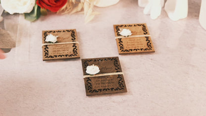 Modern Wooden Wedding Favors Magnet for Guests - Party Favors - Pack of 12-1000
